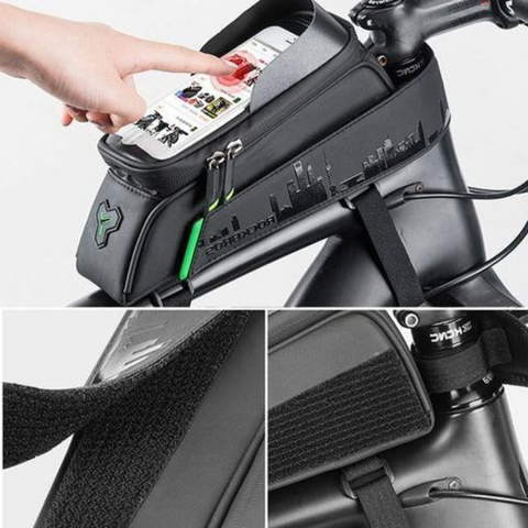 Saco à Prova d'Água para Bicicleta – Suporte para Telefone e Armazenamento Prático