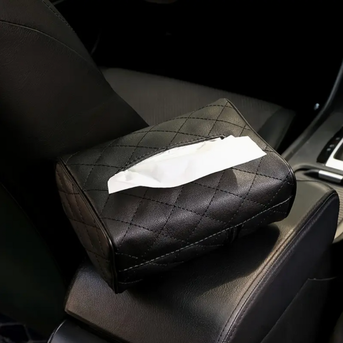 Scatola di Fazzoletti Auto in Pelle PU – Fissaggio Parasol o Poggiatesta