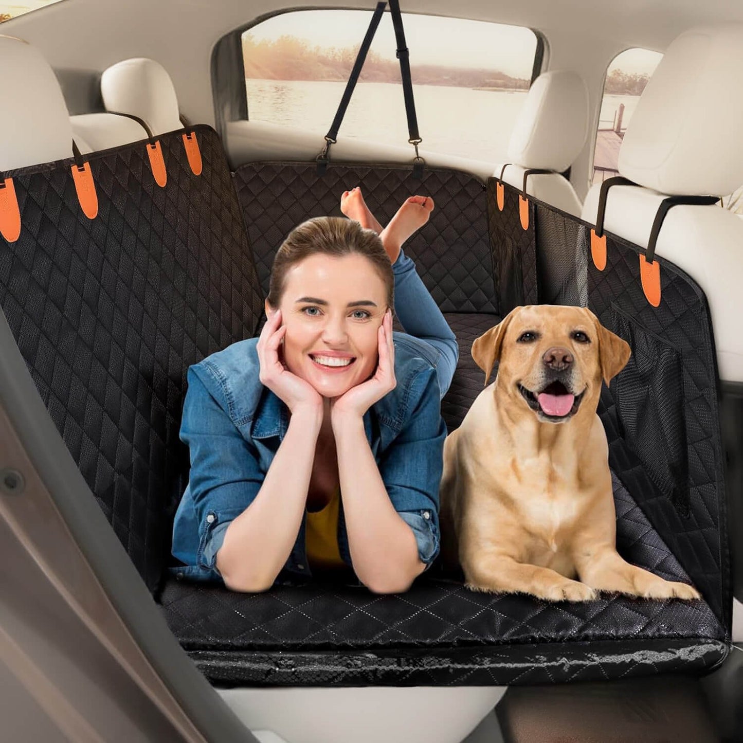 Hund Autositzbezug – Wasserdicht & Rutschfest Mit Sicherheitsgeschirr