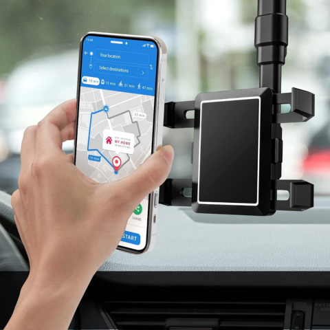 Support Téléphone Voiture — Fixation Sur Rétroviseur Et Ajustable
