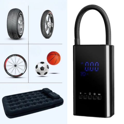 Mini Bärbar Kompressor – LED-display och justerbart tryck