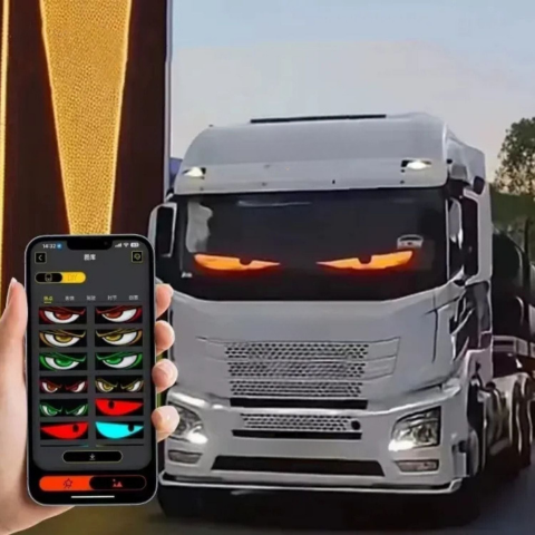 LED-skärm för vindruta — Animerad visning och fjärrkontroll