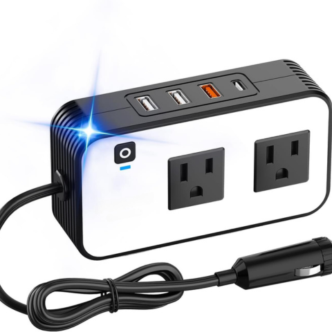 محول تيار السيارة – مقابس كهربائية ومنافذ USB سريعة