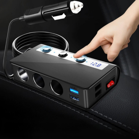Adaptador de Carga para Carro – Versátil e de Carga Rápida