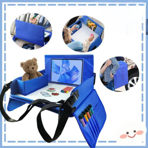 Plateau De Voyage Pour Siège Auto Enfant — Confort Et Rangement Intégré