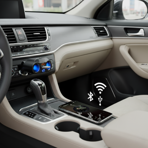 Autós szivargyújtó adapter - kettős USB port és digitális kijelző