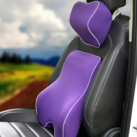 Lendestøtte og nakkestøttepute i minneskum - komfort og ryggavlastning