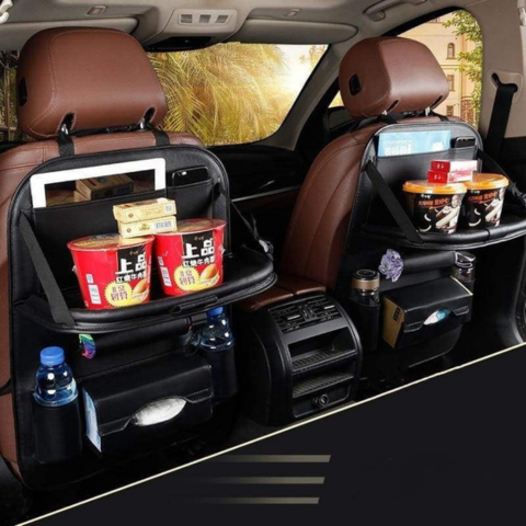Organizador de Assento de Carro — Armazenamento Prático e Multifuncional 