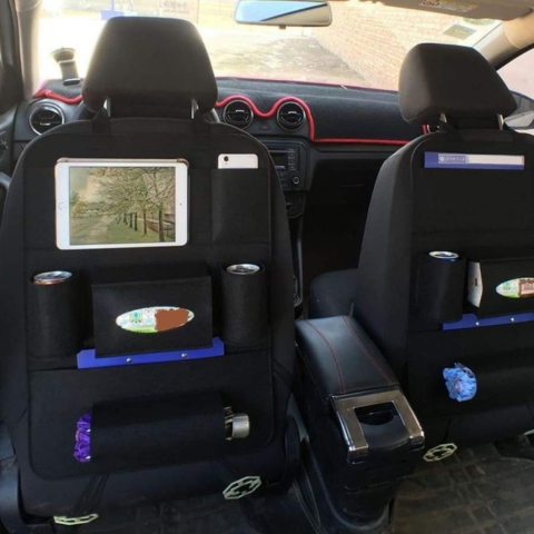 Organizador de Assento de Carro — Armazenamento Prático e Multifuncional 