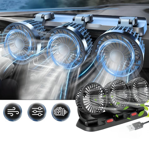 Mini Vifte Med Tre Hoder – Optimal Friskhet I Bilen 