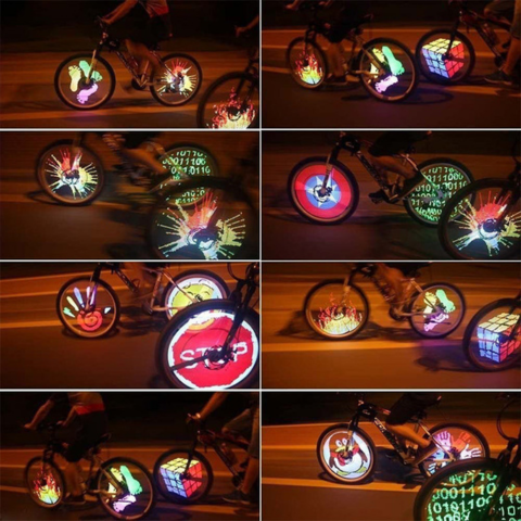 Tilpasselig LED-lampe – Til cykelhjul 