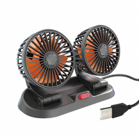 Dvojhlavý automatický ventilátor - napájanie z USB alebo zapaľovača cigariet