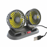 Dvojhlavý automatický ventilátor - napájanie z USB alebo zapaľovača cigariet
