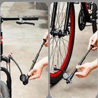 Mini Bomba de Bicicleta 300 PSI — Compacta & Durável Com Manómetro 