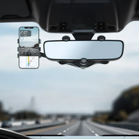 Soporte de teléfono retrovisor – Ángulo ajustable y fijación estable 