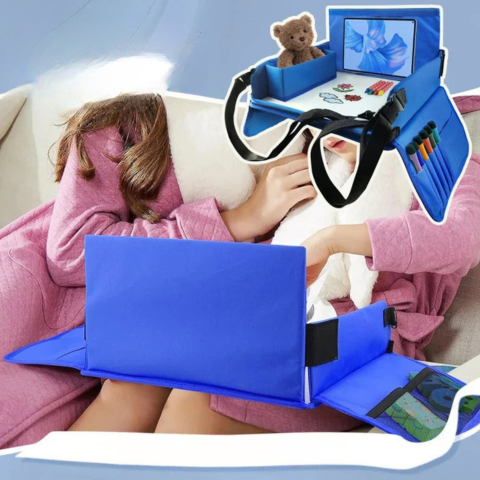 Bandeja de Viagem para Cadeira Auto Infantil — Conforto e Armazenamento Integrado 