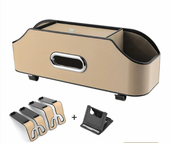 Suporte Organizador de Carro – Com Distribuidor de Lenços Integrado 