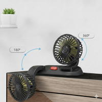 Dvojhlavý automatický ventilátor - napájanie z USB alebo zapaľovača cigariet