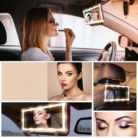 Led Make Up Spiegel voor in de auto - Compact Ontwerp & Verstelbaar Licht
