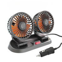 Dvojhlavý automatický ventilátor - napájanie z USB alebo zapaľovača cigariet