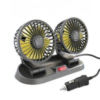 Dvojhlavý automatický ventilátor - napájanie z USB alebo zapaľovača cigariet